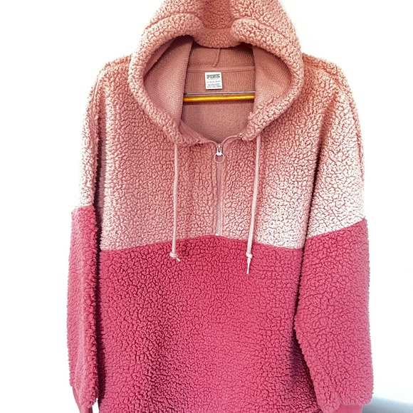 VS XL Cozy Pink Sherpa Hoodie - Picture 2 of 6
